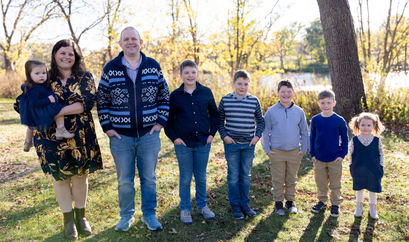 Mike Zoril with his family outdoors in Rock County